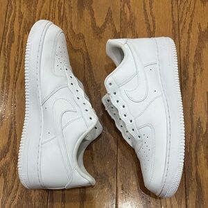 Nike Air Force 1’s Men's All-White Sneakers. Size 10.5